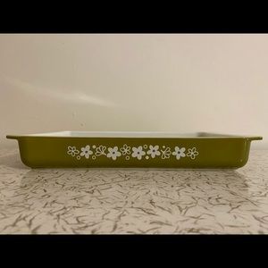 Pyrex Vintage Spring Blossom Green Lasagna Dish